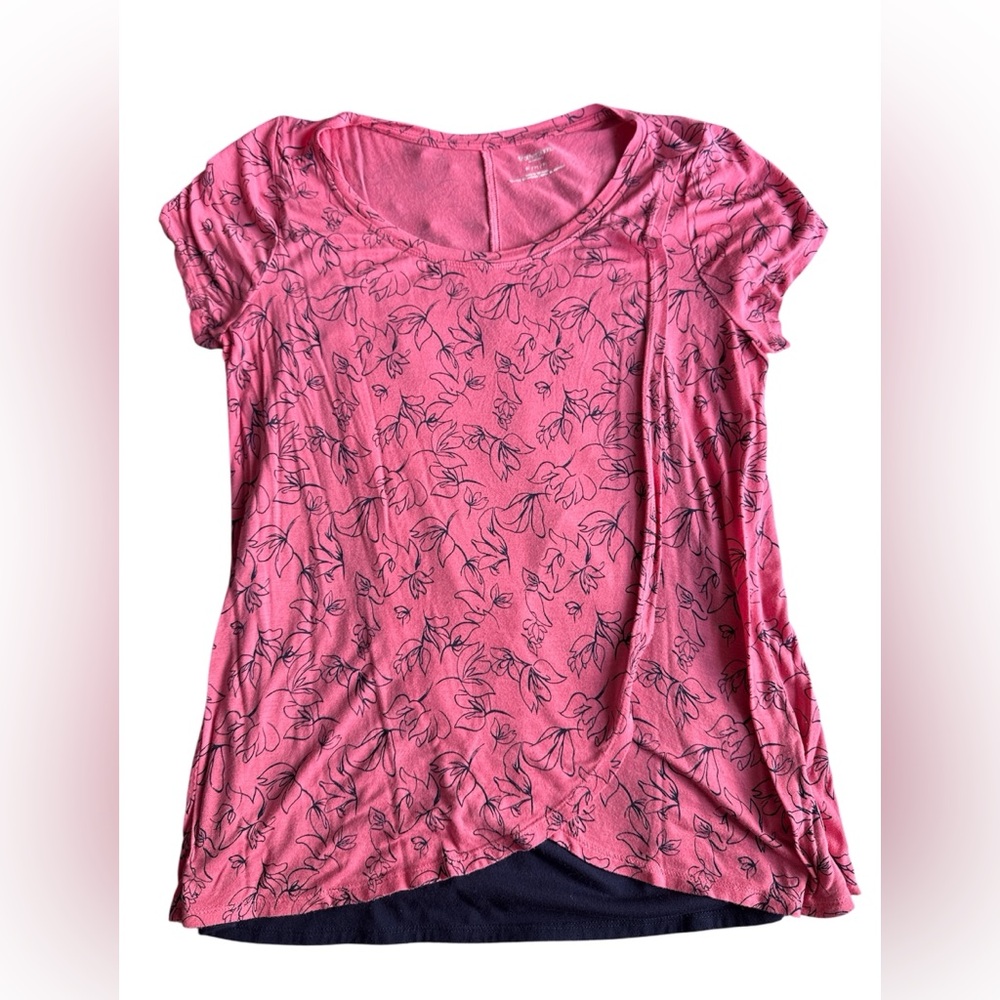 Motherhood Maternity Pink Floral Short Sleeve Top